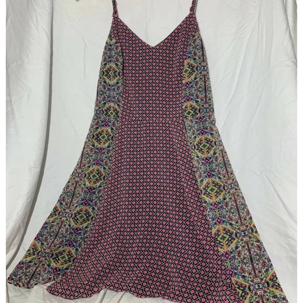 Fire Los Angeles Dress Multi-Colored Fit and Flare Summer Knee Length Womens M